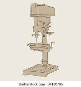 Vector Drill Press Stock Vector (Royalty Free) 84130786 | Shutterstock