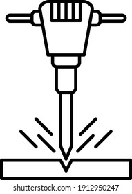 Vector Drilling Outline Icon Design
