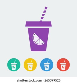 Vector drink flat button. File format eps 10.