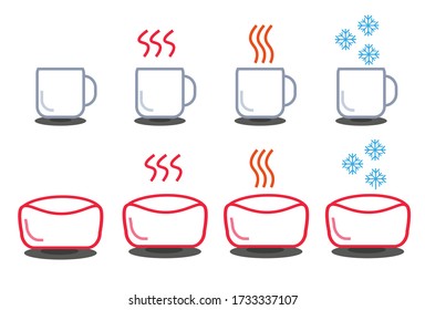 vector drink and food variations in conditions fit for drink and food icons
