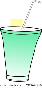 vector of a drink glass with a straw. Suitable for use for children's books