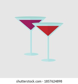 Vector drink glasses for parties