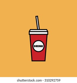 Vector drink icon. Food icon. Eps10