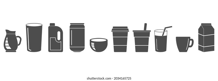 vector drink icon sets vector line