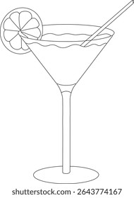 Ilustração de bebida vetorial, desenho de linha