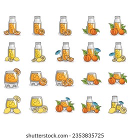 vector drink line icons set on white background