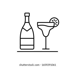 vector drink lines icons set grey on white background, can be used and easy to edit.