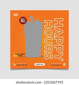 Vector drink menu special social media post design