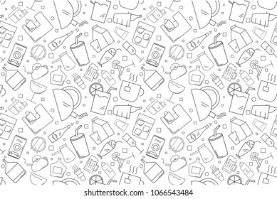 Vector drink pattern. Drink seamless background