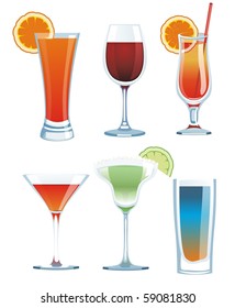 vector drink set