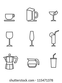 Vector drink symbols and icons.