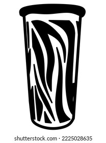 Vector of drinking bottle with zebra pattern