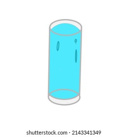 vector drinking water in a glass on a white background