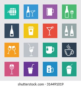 Vector drinks & beverages icons set