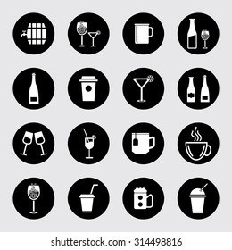 Vector drinks & beverages icons set