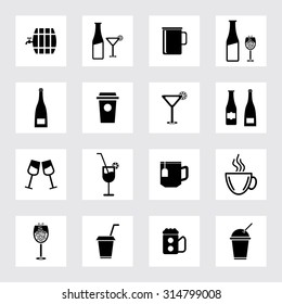 Vector drinks & beverages icons set