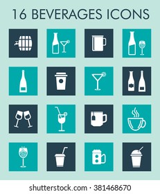Vector drinks & beverages icons set