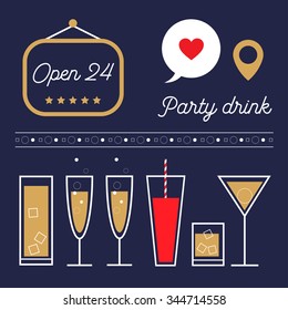 Vector drinks and cocktails illustration set-stock illustration