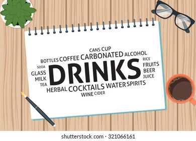vector drinks concept,template