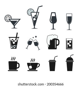 Vector drinks  icons set