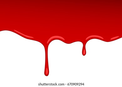 Vector drip red blood jam. Paint vector splash and splatter like strawberry syrup or ketchup transparent Background.