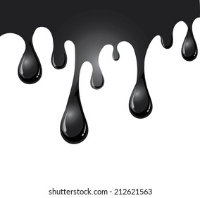 Vector of Dripping black oil or ink for background 