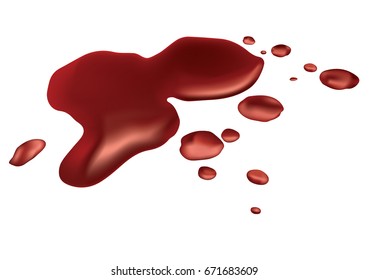vector Dripping blood isolated on white background. 