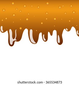 Vector dripping honey on a white background. Illustration for design with space for text