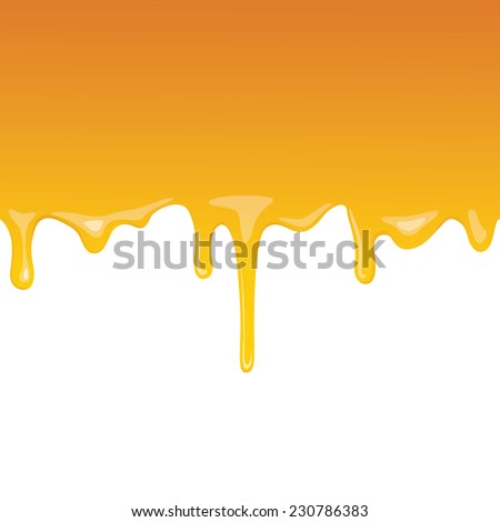 Vector Dripping Honey On White Background Stock Vector (Royalty Free