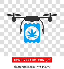 Vector Drone Drugs Delivery EPS vector icon. Illustration style is flat iconic bicolor blue and gray symbol on a transparent background.
