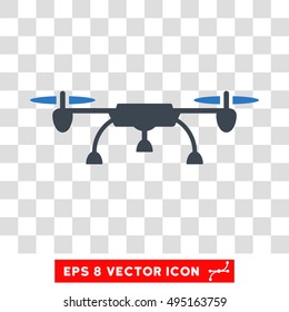 Vector Drone EPS vector pictogram. Illustration style is flat iconic bicolor smooth blue symbol on a transparent background.