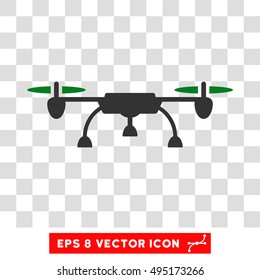 Vector Drone EPS vector pictogram. Illustration style is flat iconic bicolor green and gray symbol on a transparent background.