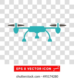Vector Drone EPS vector pictogram. Illustration style is flat iconic bicolor grey and cyan symbol on a transparent background.