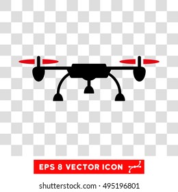 Vector Drone EPS vector pictogram. Illustration style is flat iconic bicolor intensive red and black symbol on a transparent background.