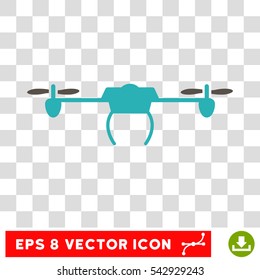 Vector Drone EPS vector pictograph. Illustration style is flat iconic bicolor grey and cyan symbol on a transparent background.
