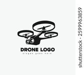 Vector drone icon black design. Drone logo.