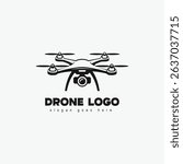 Vector drone icon black design. Drone logo.