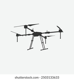 Vector drone icon black design. Drone logo.