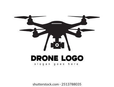 Vetor drone ícone design preto. Logo do drone.