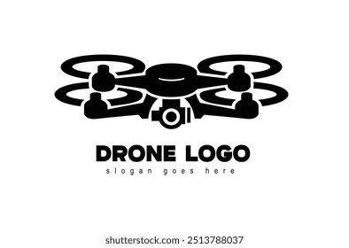 Vector drone icon black design. Drone logo.