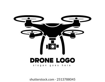 Vector drone icon black design. Drone logo.