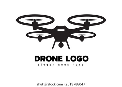 Vector drone icon black design. Drone logo.