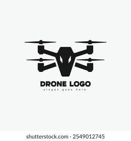 Vector drone icono diseño negro. Logotipo del dron.
