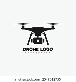 Vector drone icon black design. Drone logo.