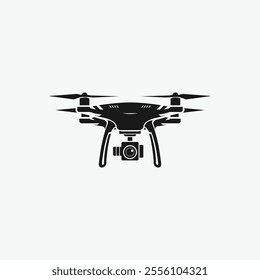 Vector drone icon black design. Drone logo.