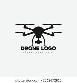 Vector drone icon black design. Drone logo.