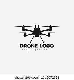 Vector drone icon black design. Drone logo.