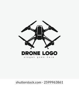 Vector drone icon black design. Drone logo.