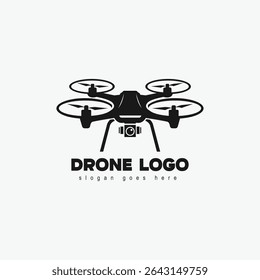 Vetor drone ícone design preto. Logo do drone.