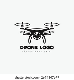Vector drone icono diseño negro. Logotipo del dron.
